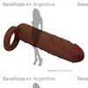 Funda de Pene Texturizada en TPR con Aro Escrotal de Estimulación